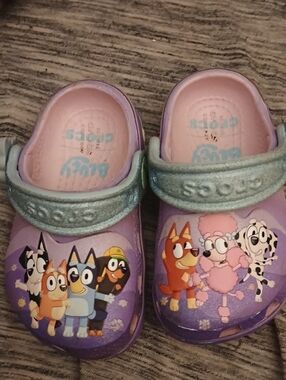CROCS Purple Pink Blue Kids Cartoon Clogs